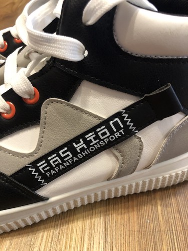Fan Fan Fashionsport Men’s Letter Tape Decor High Top Sneakers Skate Style Sz 43 - Picture 6 of 16