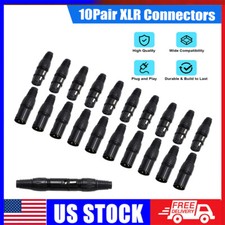 10Pair XLR DMX 3 Pin Male Female MIC Snake Plug Audio Microphone Cable Connector