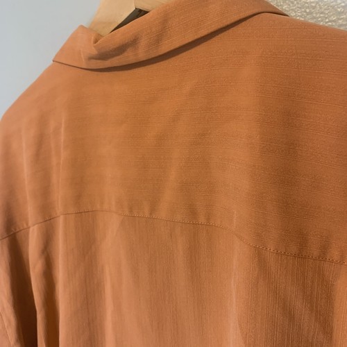 TOMMY BAHAMA Shirt Mens XL 100% Silk Hawaiian Camp Wooden Button Pocket Orange - Bild 15 von 16