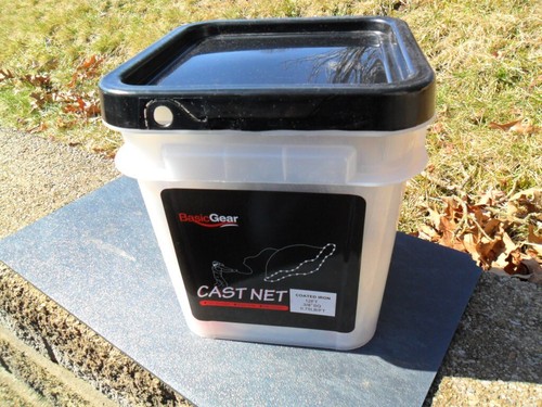 New Basic Gear Cast Net 12' Coated Iron Weights 3/8" Sq