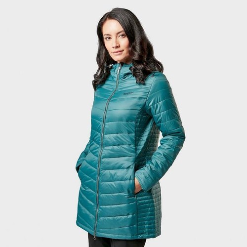 Regatta Womens Beaudine Long Hooded Quilted Puffer Puffa Jacket Coat RRP £80 - Picture 8 of 13