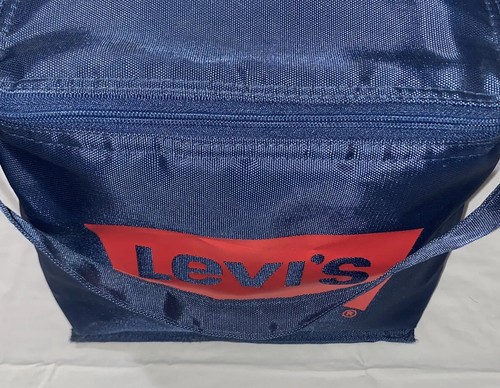 Gemline LEVI’S Blue Nylon Bag w/Handle Lunch Bag Tote Travel Logo Spellout Zip - Picture 7 of 9