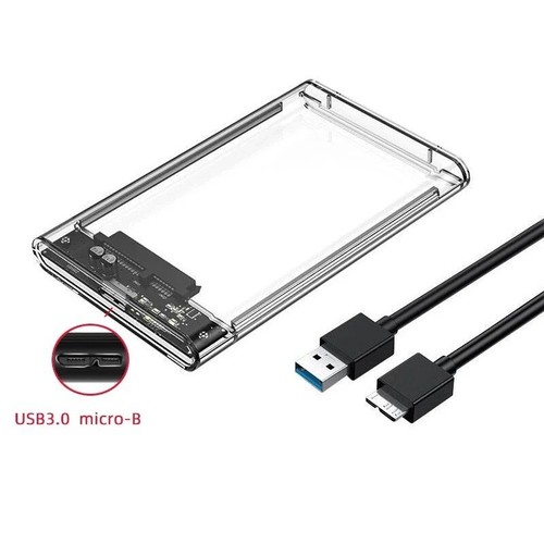 USB 3.0 SATA 2.5" Clear Hard Drive Disk HDD SSD Enclosure External Laptop Case - Picture 13 of 17