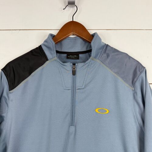 Oakley 1/4 Zip Pullover Sweatshirt Herren Large Blau Langarm Y2K Surf Skater * - Bild 3 von 11
