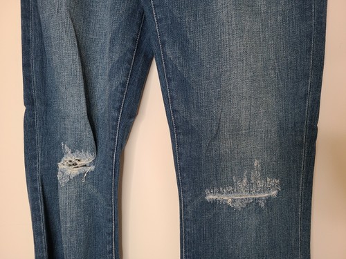 Current Elliott High Waist Straight Jeans Joey Dark Destroy Size: 27 - Picture 4 of 12