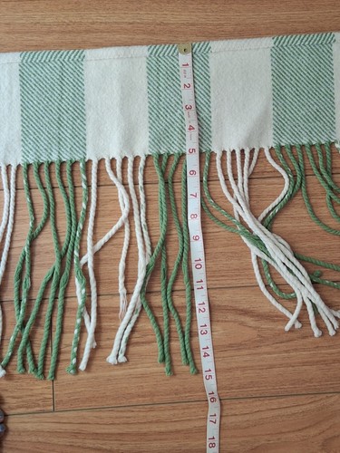Vintage RARE Burberry Cream/Green Fringe Scotland Women's Neck Shawl Wrap Scarf - Picture 17 of 19