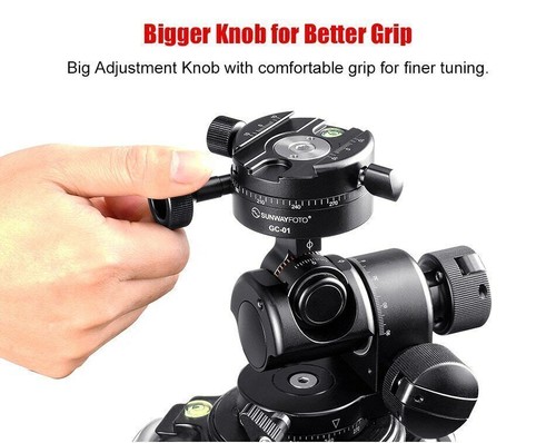 SUNWAYFOTO GC-01G Tripod Geared Head Panoramic Arca Swiss Clamp 58mm - Picture 11 of 11