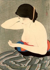 Japanese Woman Applying Make-up 8.5x11" Photo Print Ito Shinsui Fine Art