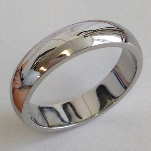 7mm Comfort Domed D Shape Men's Engagement Band Ring Plain 925 Sterling Silver - Picture 3 of 6