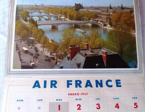 1957 DE COLECCIÓN CALENDARIO AIR FRANCE IMÁGENES DEL MUNDO COMPLETO IDIOMA ESPAÑOL - Imagen 4 de 10