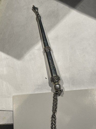 VINTAGE 925 STERLING SILVER JUDAICA TORAH POINTER with CHAIN - Picture 7 of 7