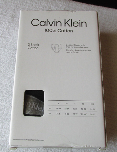 NEW Calvin Klein 3 Pack Classic Fit 100% Cotton Brief MENS 2XL Black $46.00 - Picture 5 of 6