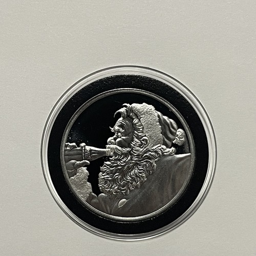 2024 Merry Christmas Santa Coca Cola Rare Coin 1 Troy Oz .999 Fine Silver Round - Picture 10 of 12