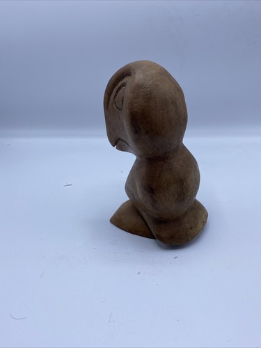 Vintage Wooden Owl Hand-carved On Stand Folk Art Primitive Zimbabwe Home Decore - Picture 6 of 11