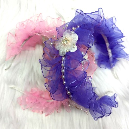 Butterfly Ruffled Girl's Headbands Laces Kids Hair Bands Women Hair Accessories - Picture 5 of 22