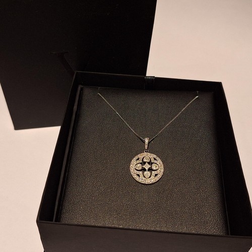 Art Deco Cubic Zirconia Pendant V Sterling Silver rrp £130 - Picture 8 of 8
