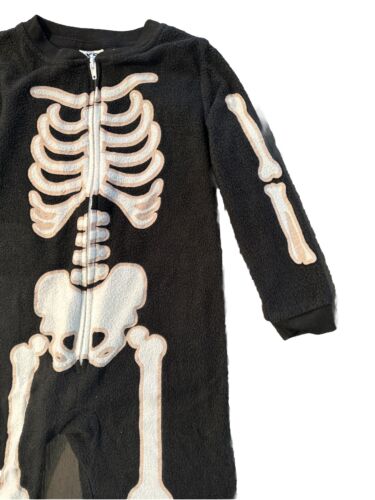 Kid Boy Girl Halloween Skull Skeleton Bone Costume Romper Bodysuit Size M 8/10 - Picture 3 of 8