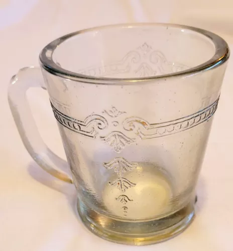 READ Vintage Fire King Sapphire Blue Philbe D Handle Mug Cup Anchor Hocking VTG