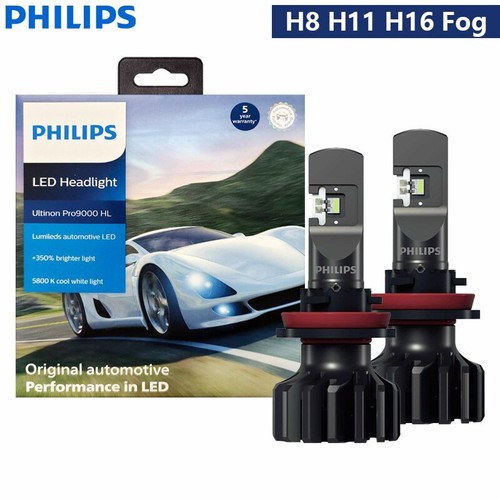 Philips Ultinon Pro9000 LED H4 H7 H11 HB3 HB4 HIR2 Car Headlight 5800K White - Picture 9 of 12