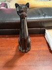 Cat Piece Ceramic Toilet Brush Holder Black