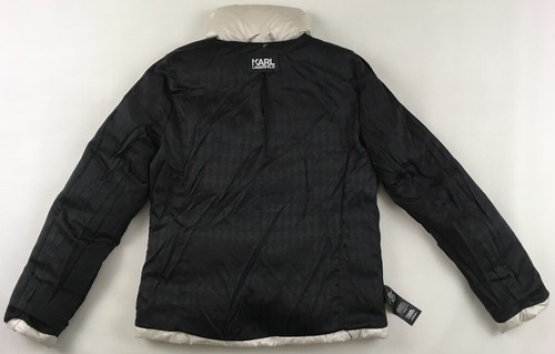 Karl Lagerfeld down filled jacket silver pearly insulated padded womens Medium M - Picture 8 of 19
