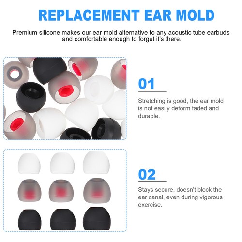 36pcs Earbuds Buds Set Silicone Ear Tips Sleeve Earbud Rubber Covers Earplugs - Zdjęcie 10 z 12