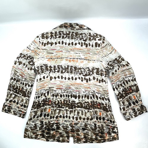 Chico's Abstracto Beige/Marrón Vestido de Oficina Abrigo Chaqueta Para Mujer Talla M - 2 - Imagen 8 de 10
