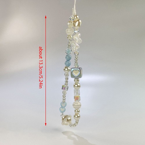 Y2K Aesthetic Beaded Mobile Phone Chain Fashion Wrist Strap Phone Lanyard _xa - Zdjęcie 2 z 6