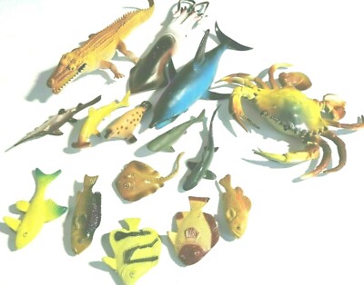 Meerestiere 15 Teile Krokodil Seehund Hai Tintenfisch Rochen Krebs Spielzeug see