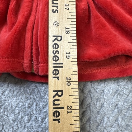 Juicy Couture Red Juicy Tracksuit Jacket Velour Velvet Kids Size XL (12/14) - Picture 6 of 8