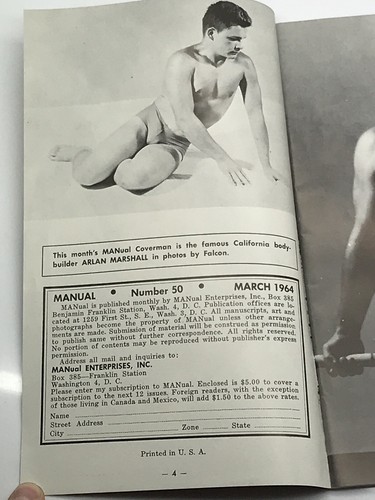 Manual March 1964 No. 50 Vintage Male Beefcake Magazine - Picture 4 of 4
