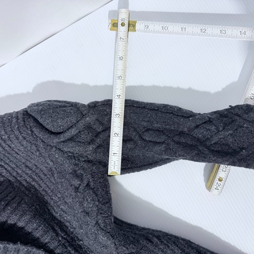 Diane von Furstenberg Cardigan Jacke Damen M schwarz Wolle Zopfmuster Knopfleiste - Bild 13 von 15