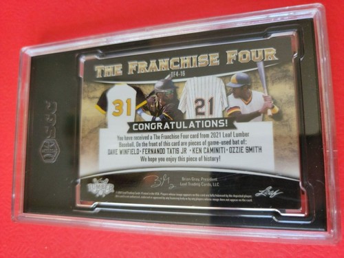 Fernado Tatis Jr OZZIE SMITH DAVE WINFIELD CAMINITI Bat CARD #3/3 GRADED SGC 8.5 - Picture 2 of 2