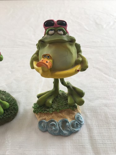 2 Russ Bobble Bods Toadily Yours #25409 & Over The Hill #21599 Frösche - Bild 2 von 6