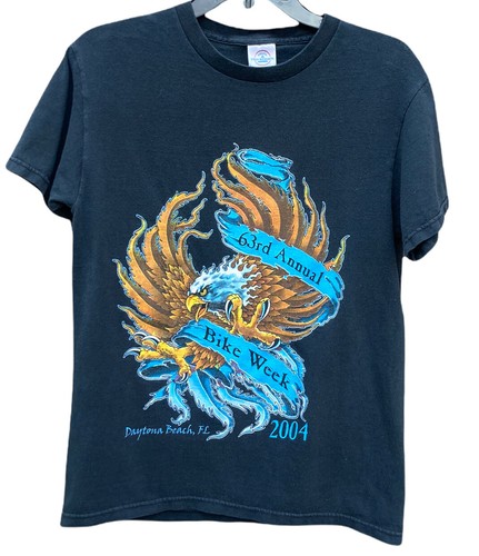 Vintage Bike Week T-Shirt Daytona 2004 Screaming Eagle ~print on both side SMALL