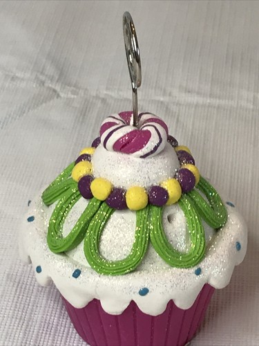 Rare Pier One Birthday Bright Pink Green Purple Cupcake Card Place Holders Set 7 - Picture 4 of 11