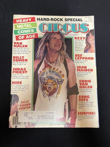 Circus Magazine may 31 1983 VAN HALEN DAVID LEE ROTH KISS OZZY + Poster - Picture 6 of 6