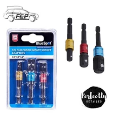 BlueSpot Tools Colour-Coded Impact Socket Adaptor Set, 3 Piece