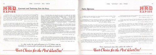 VINCENT H.R.D. ~ Post-War RAPIDE Series B ~ 1945 ~ HRD BROCHURE Specs Prices - Picture 9 of 9
