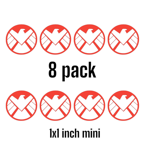 Mini Agents of SHIELD Vinyl Decal Stickers – 8-Pack, 1" x 1" | Premium Quality - Picture 1 of 4