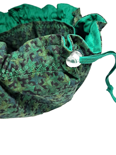 Emerald Print Drawstring Bag, Coin Purse, Makeup Organizer, Pouch Small Purse - Picture 3 of 6