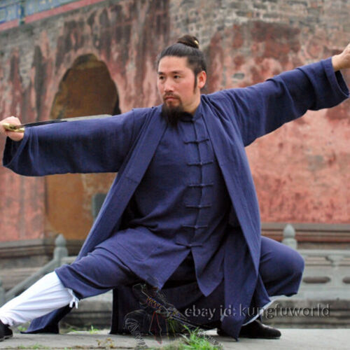 3 pezzi abito taoista Wudang uniforme taoista tai chi arti marziali kung fu wil chun tuta - Foto 6 di 12