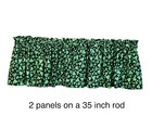 Valance New Gingham & Solid Shamrock On A Black Background 41 x 14.5 Inches