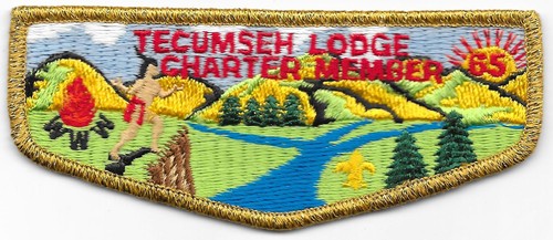 S1 Tecumseh Lodge 65 Charter Member FF First Flap Boy Scouts of America BSA CG