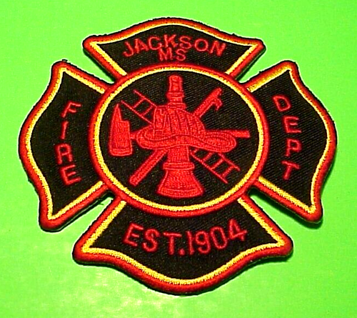 JACKSON MISSISSIPPI EST. 1904 MS 4" FIRE DEPT. PATCH FREE SHIPPING!!!