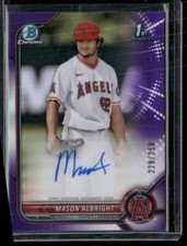 2022 Bowman #CPA-MA Mason Albright Chrome Autographs Purple Refractor #/250