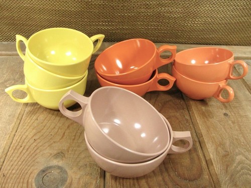 Vintage Melamin Kaffee/Teetassen gemischte Farben und Zubereitungen Menge 9