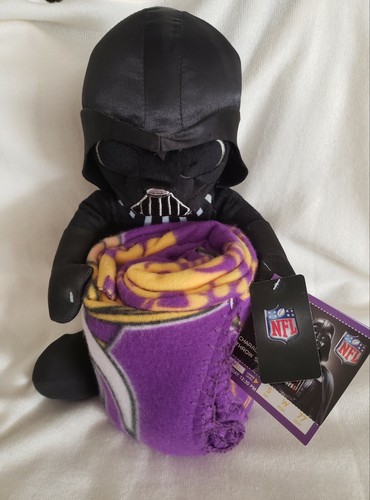 Darth Vader Star Wars NFL Minnesota Vikings Hugger and  Fleece Throw Set - NEW - Foto 1 di 9