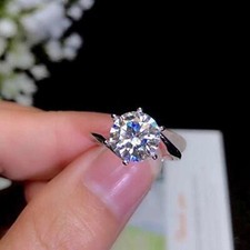 2Ct White Round CZ Curved Engagement Wedding Ring Solid 925 Sterling Silver