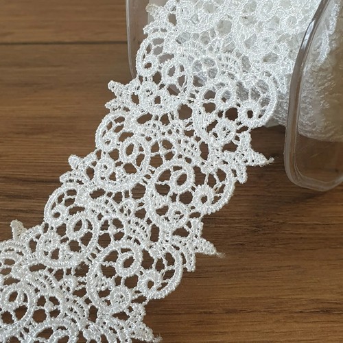 Premium Satin Lace Trim Guipure Elegant Links 54mm Vintage - 4.5 Metres total
